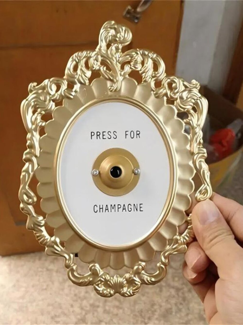 Home Decoration Friend Gift Metal Handicraft Hanging Door Bell Champagne Doorbel